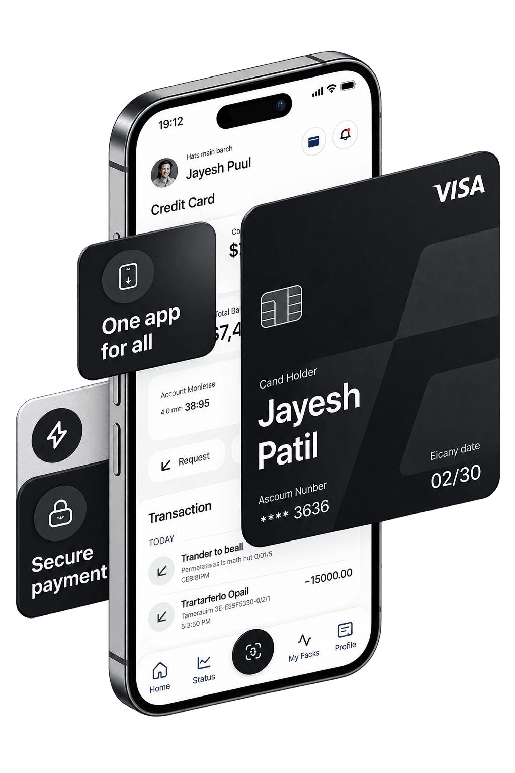Novariss Bank mobile banking dashboard